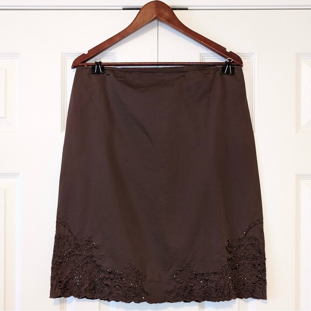 97% Cotton Real Y2K Vintage Beaded Embroidered Bohemian Fairycore Skirt Size 12